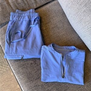 Healing Hands Light Blue Scrub Set with Zipper